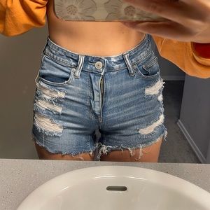 3/$30 high waisted AE super stretch shorts